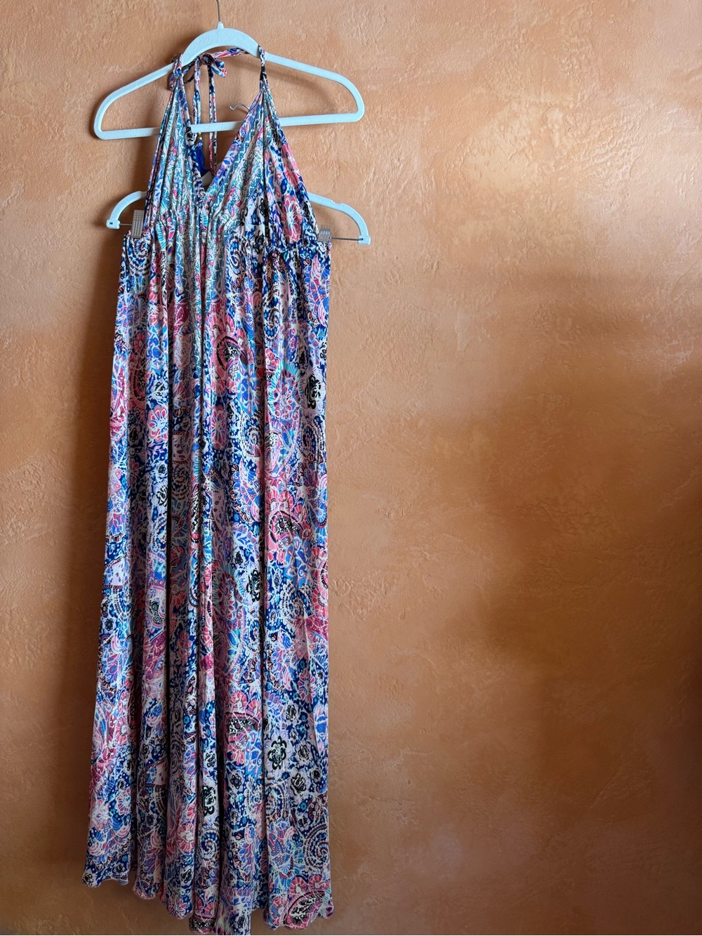 Boho Miami Halter Jumpsuit One Size Palazzo Wide Leg Tassel Resort